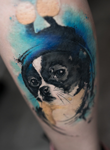 非常适合小女生的一款可爱狗狗纹身图片