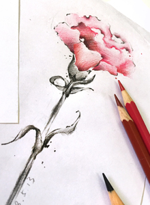 适合小女生的五款小清新花朵纹身设计手稿图片