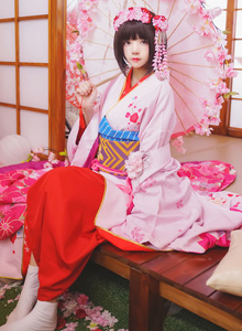 COSER桜桃喵 - 《不起眼女主角培育法》加藤惠和服美女Cosplay美女套图